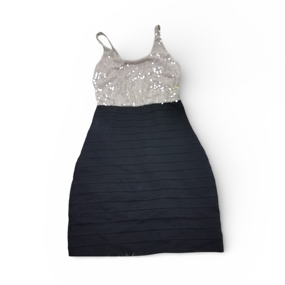 EXPRESS DRESS SEQUINS BLACK SIZE XS